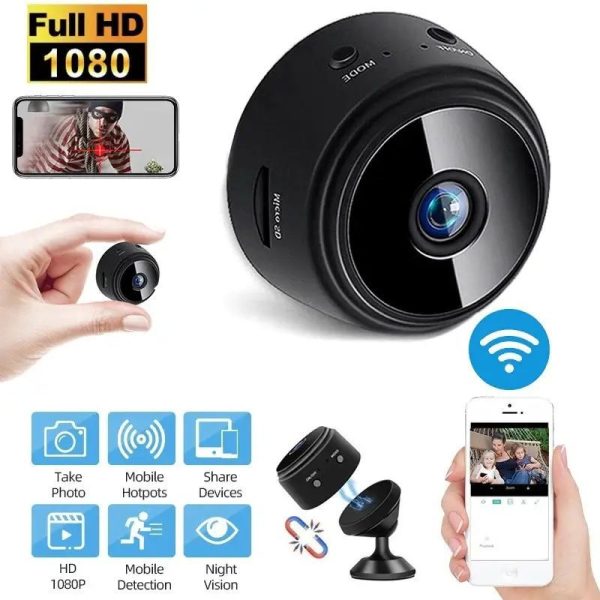 A9 Mini Wireless WiFi Camera – HD 1080p Night Vision, Motion Detection, Remote View