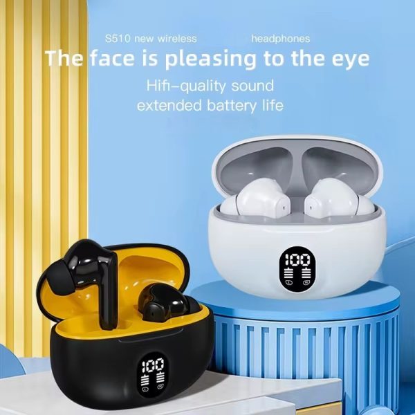 895B Wireless Bluetooth Earbuds – LED Display, Mic & Fast Charging