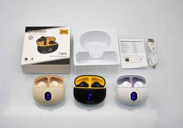 895B Wireless Bluetooth Earbuds – LED Display, Mic & Fast Charging