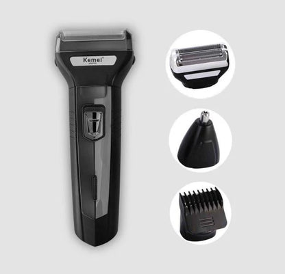 Kemei KM-6330 – 3-in-1 Rechargeable Grooming Kit for Hair, Beard & Shaving