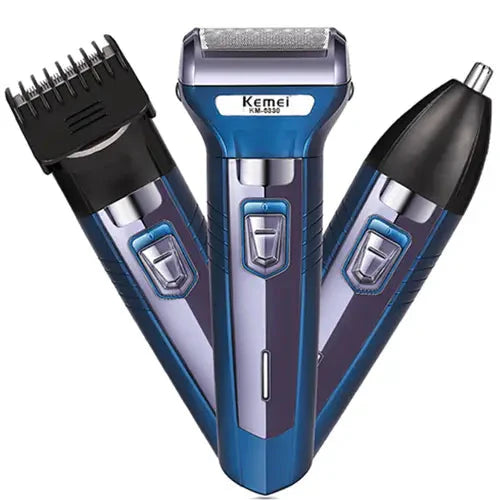 Kemei KM-6330 – 3-in-1 Rechargeable Grooming Kit for Hair, Beard & Shaving