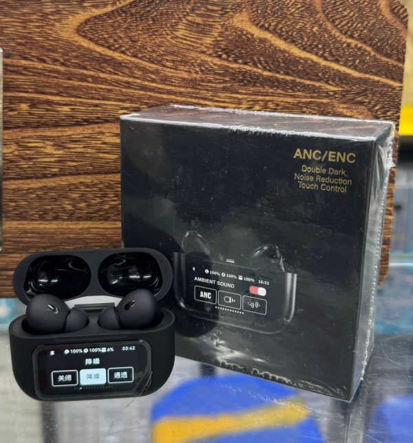 A9 Pro Wireless Earbuds – ANC + ENC, Touch Control, Digital Display, Best Quality Sound