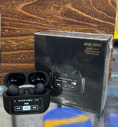 A9 Pro Wireless Earbuds – ANC + ENC, Touch Control, Digital Display, Best Quality Sound